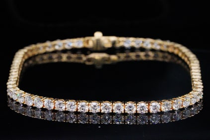 5.20ctw VVS-VS/E-F Lab Grown Diamond 14K Bracelet