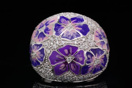 Alfieri St. John 1.50ctw Diamond, Enamel, 18K Ring