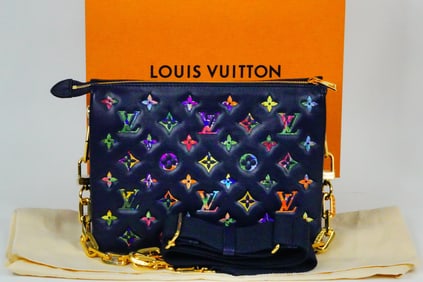 Louis Vuitton Navy Monogram Garden Coussin PM