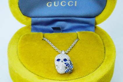 Gucci Flora 1.00ctw Diamond, Sapphire 18K Necklace