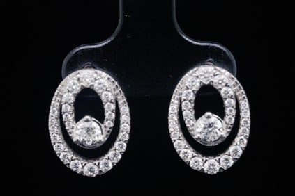 1.00ctw SI1-SI2/G-H Diamond and 14K 0.60" Earrings
