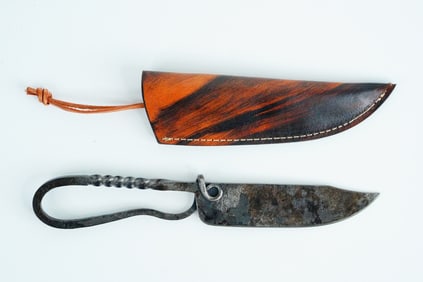 Handmade Carbon Steel Rustic Krumkniv Knife
