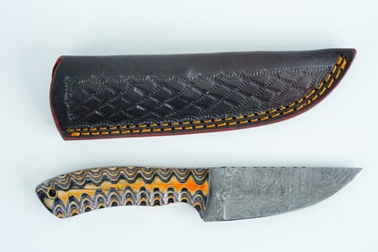 Handmade Damascus Steel 8" Hunting Skinner Knife