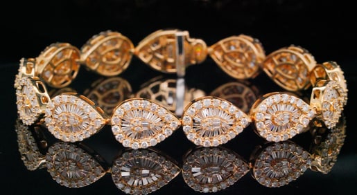 6.00ctw SI1-I1/G-H Diamond and 14K 7.25" Bracelet