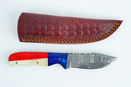 Handmade Damascus Steel 8" Hunting Skinner Knife