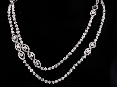 11.00ctw SI1-SI2/G-H Diamond and 18K 28" Necklace