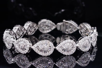 6.00ctw SI1-SI2/G-H Diamond and 14K White Gold Bracelet