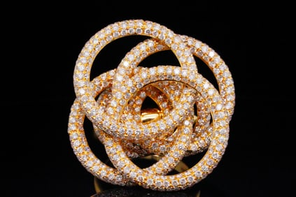 7.00ctw SI1-SI2/G-H Diamond and 18K Yellow Gold Ring