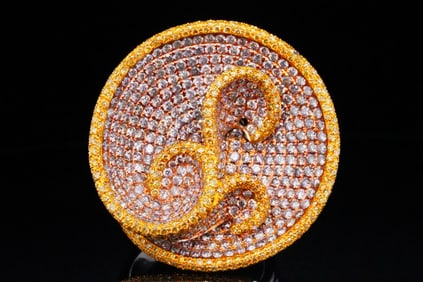 6.50ctw VS1-VS2 White & Yellow Diamond 18K Ring