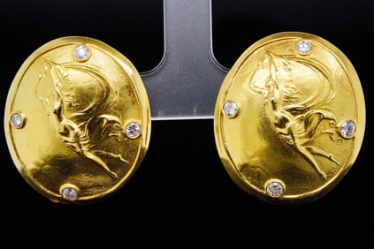 SeidenGang 0.50ctw Diamond and 18K Yellow Gold Earrings