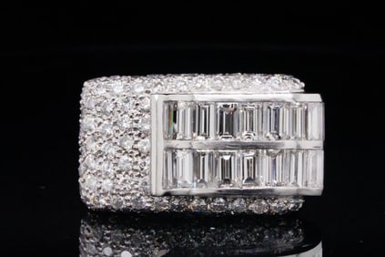 Charles Krypell 4.50ctw Diamond and Platinum Ring