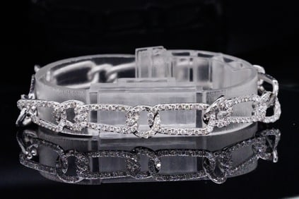 4.35ctw SI1-SI2/G-H Diamond and 14K White Gold Bracelet