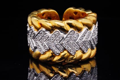 1.00ctw Diamond and 18K Yellow/White Gold Ring