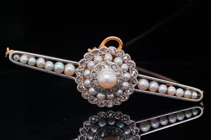 5mm Pearl, 0.20ctw Diamond, and 14K Brooch/Pendant