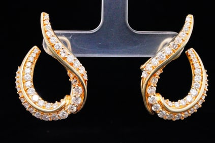 Jose Hess 3.50ctw VS2-SI1/G-H Diamond and 14K Earrings
