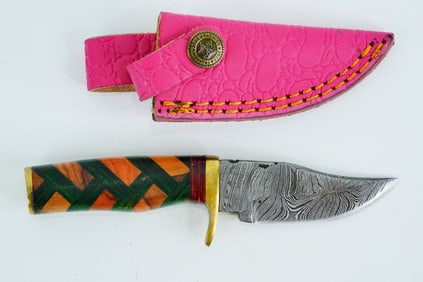 Handmade Damascus Steel Rat Tail Skinner Knife