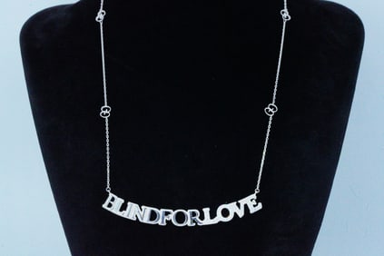 Gucci Blind For Love 0.45ctw Diamond 18K Script Necklace