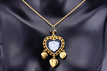 Dolce & Gabbana Black Jade, Sapphire and 18K Necklace