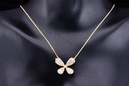 14K Yellow Gold and 0.75ctw Diamond 16" Necklace