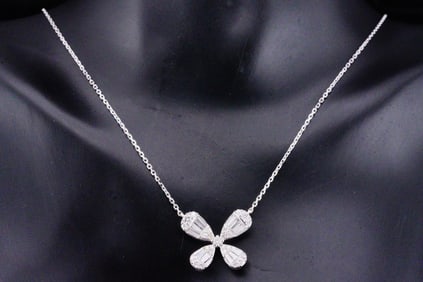 14K White Gold and 0.75ctw Diamond 16" Necklace