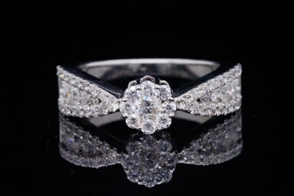 1.35ctw SI1-SI2/G-H Diamond and 14K White Gold Ring