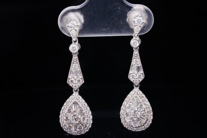 1.00ctw SI1-SI2/G-H Diamond and 14K White Gold Earrings