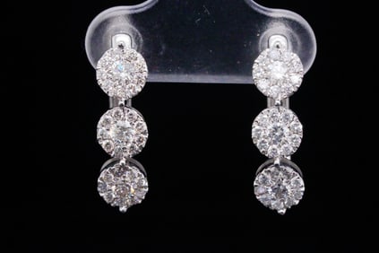 1.00ctw SI1-SI2/G-H Diamond and 14K 0.75" Earrings