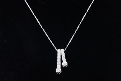 1.00ctw SI1-SI2/G-H Diamond and 14K White Gold Necklace