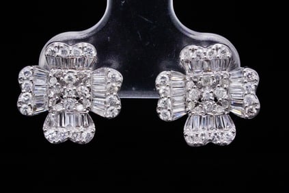 1.00ctw SI1-SI2/G-H Diamond and 14K White Gold Earrings