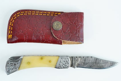 Handmade Damascus Steel Folding Pocket Knife