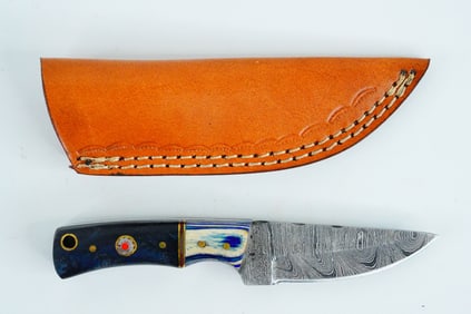 Handmade Damascus Steel 6" Hunting Skinner Knife