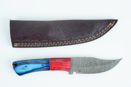 Handmade Damascus Steel 8.25" Hunting Skinner Knife