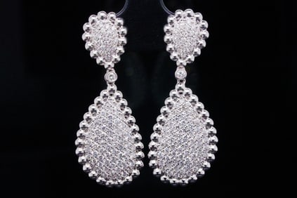 2.10ctw VS2-SI1/G-H Diamond and 18K White Gold Earrings