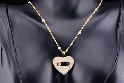 2.10ctw SI1-SI2/G-H Diamond and 14K 16" Heart Necklace