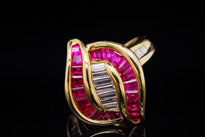 1.65ctw Ruby, 0.70ctw VS2-SI1/G-H Diamond and 18K Ring