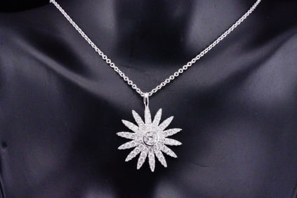 1.80ctw SI1-SI2/G-H Diamond and 18K White Gold Necklace