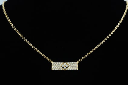 14K Yellow Gold and 0.55ctw Diamond 16" Necklace