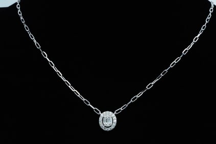 14K White Gold and 0.35ctw Diamond 16" Necklace