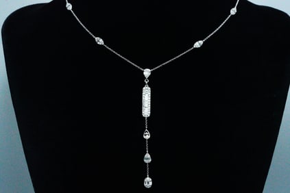 1.00ctw SI1-SI2/G-H Diamond 14K Lariat Necklace