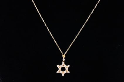 14K Yellow Gold and 0.40ctw Diamond 16" Necklace