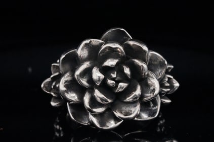 King Baby Solid Sterling Silver Succulent Ring