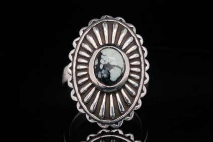 King Baby 9mm Turquoise and Sterling Silver Ring