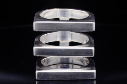 Georg Jensen Sterling Silver Aria Flat Top 3-Band Ring