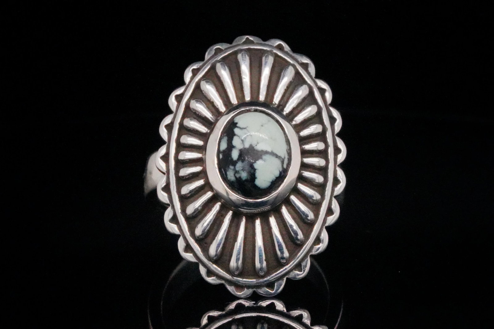 King Baby 9mm Turquoise and Sterling Silver Ring (1 of 7)