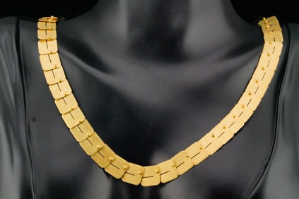 H. Stern 18K Yellow Gold 16" Square Link Necklace