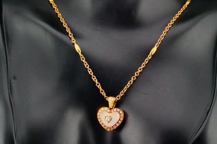 Fred Paris 0.50ctw Diamond, Rock Crystal 18K Necklace