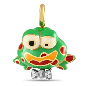 Aaron Basha 18K, Diamond and Enamel Frog Charm