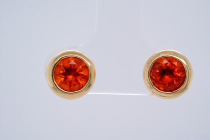1.50ctw Citrine and 14K Yellow Gold Stud Earrings