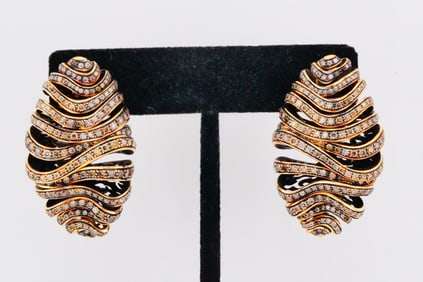de Grisogono 7.42ctw Brown Diamond and 18K Earrings