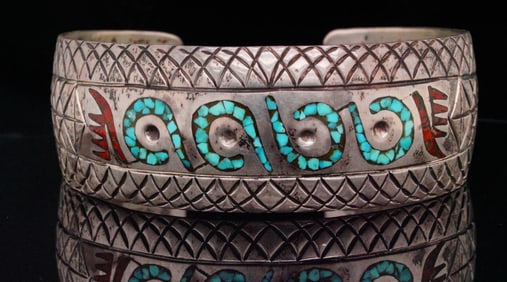 Wilson and Carolyn Begay Navajo Sterling Silver Bangle